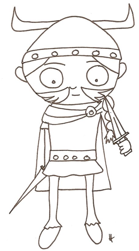 coloriage d'un gaulois 
