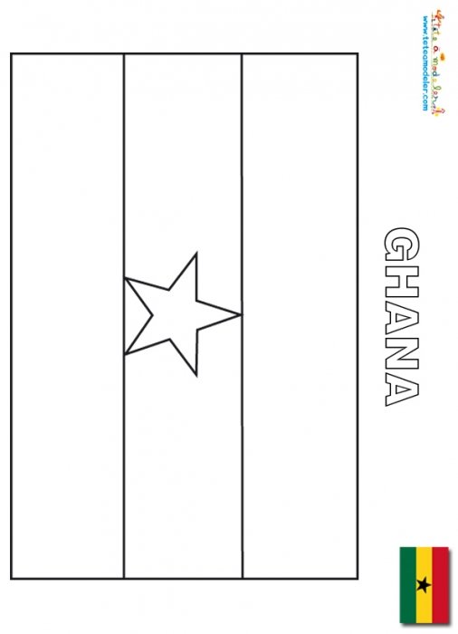 Coloriage drapeau du Ghana