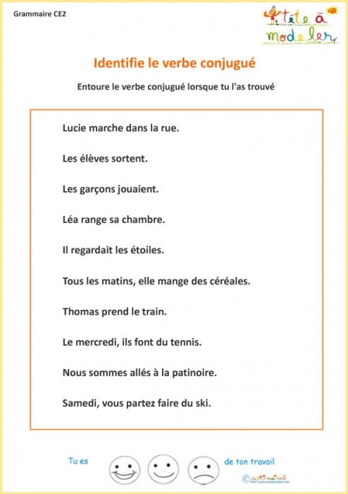 Exercice1 de grammaire CE2