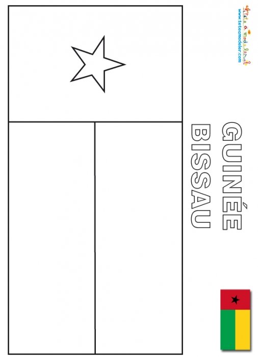 Coloriage du drapeau de guinée bissau