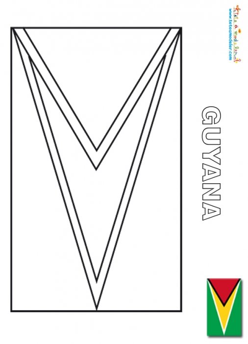 Coloriage du drapeau du Guyana