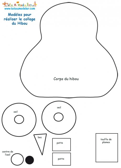 Modèle du hibou Tête à modeler