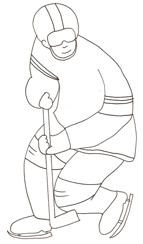 coloriage d'un joueur de hockey
