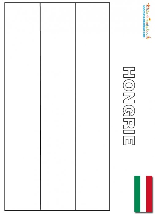 Coloriage du drapeau de la Hongrie
