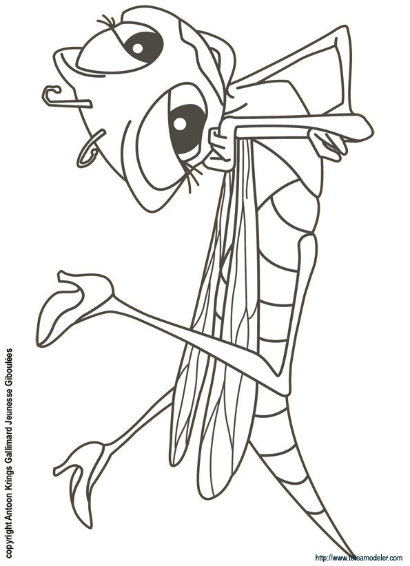 Coloriage d'Huguette la gu&ecirc;pe
