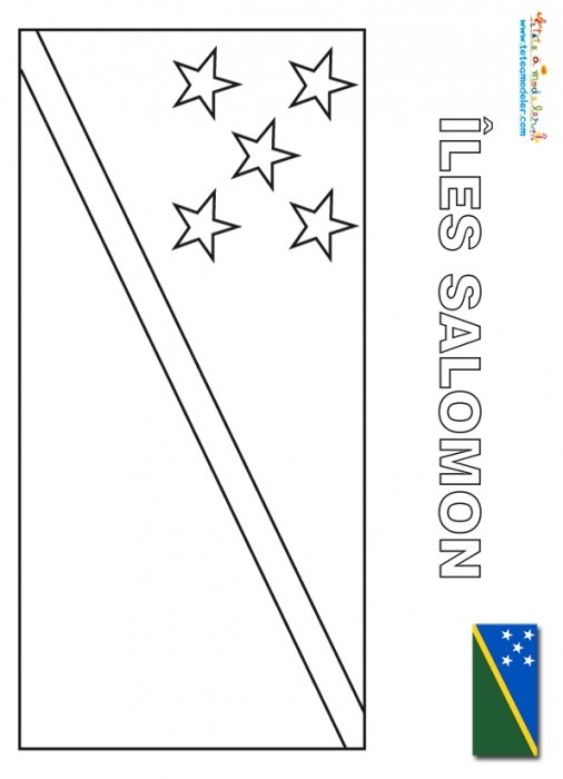 Coloriage du drapeau des îles Salomon