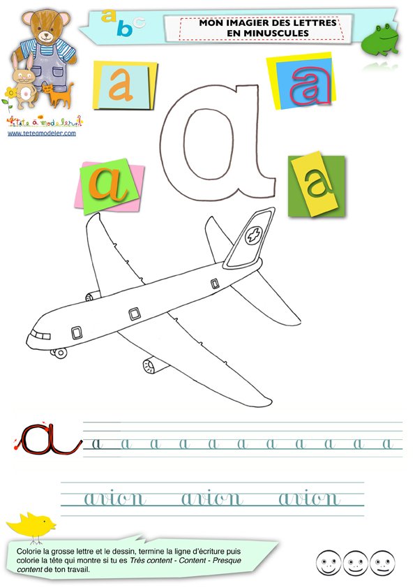 Imagier lettre minuscule a
