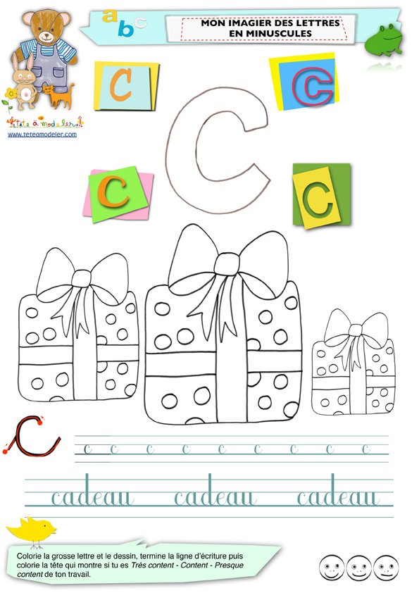 Imagier des minuscules : lettre c
