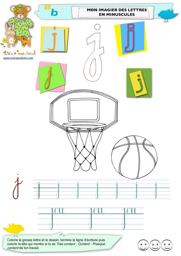 Imagier lettres minuscules : j comme jeu
