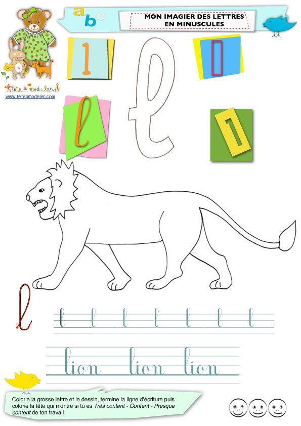 Lettre l imagier minuscule
