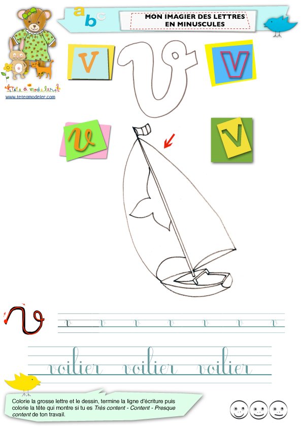Lettre v de l'imagier minuscules
