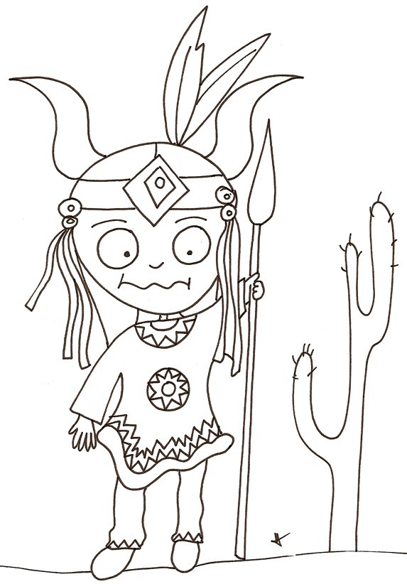 coloriage d'un indien 5
