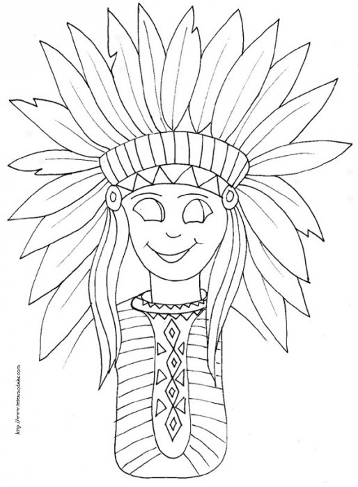 coloriage d'un chef indien