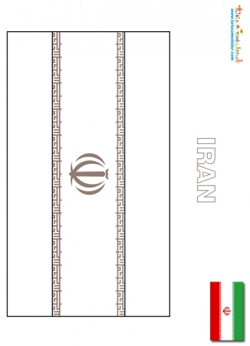 Coloriage du drapeau Iran