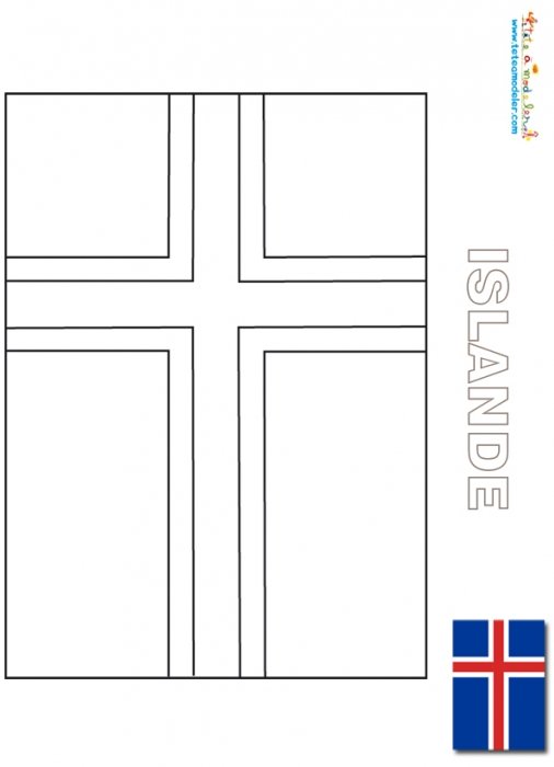 Coloriage du drapeau de l'Islande