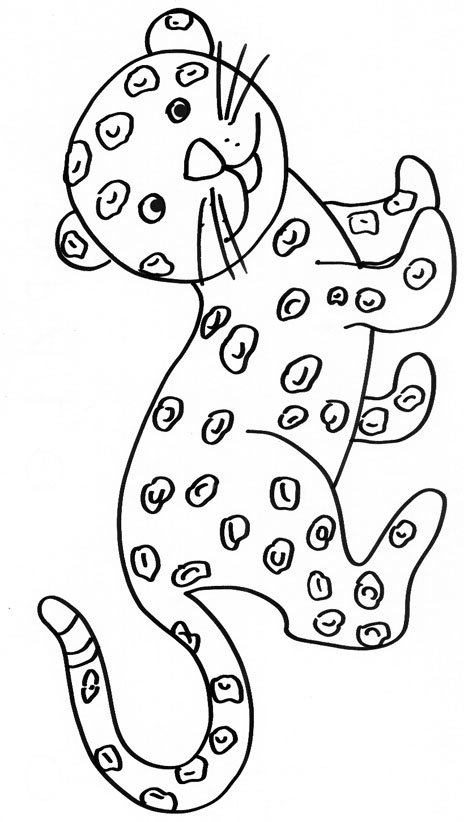 Imprimer le coloriage d'un b&eacute;b&eacute; jaguar
