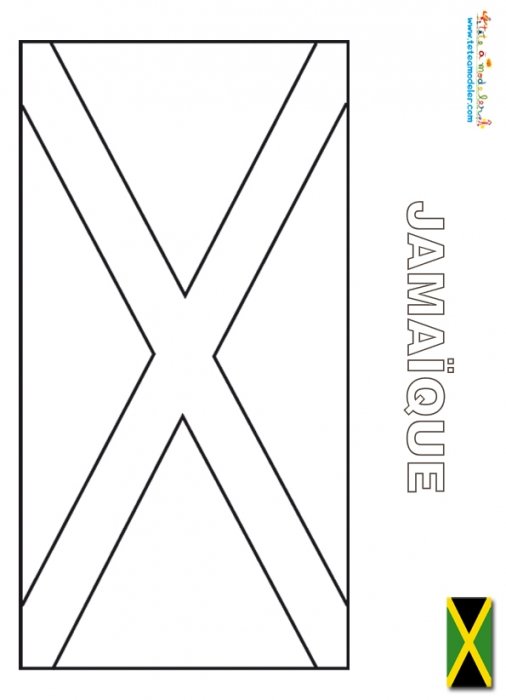 Coloriage du drapeau de la jamaïque