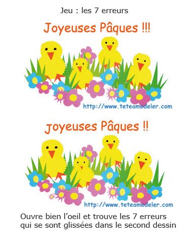 jeu des 7 erreurs 
