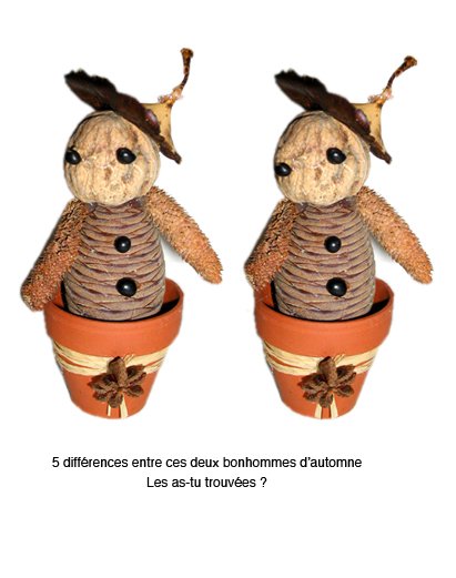 jeu des 7 diff&eacute;rences bonhomme d'automne
