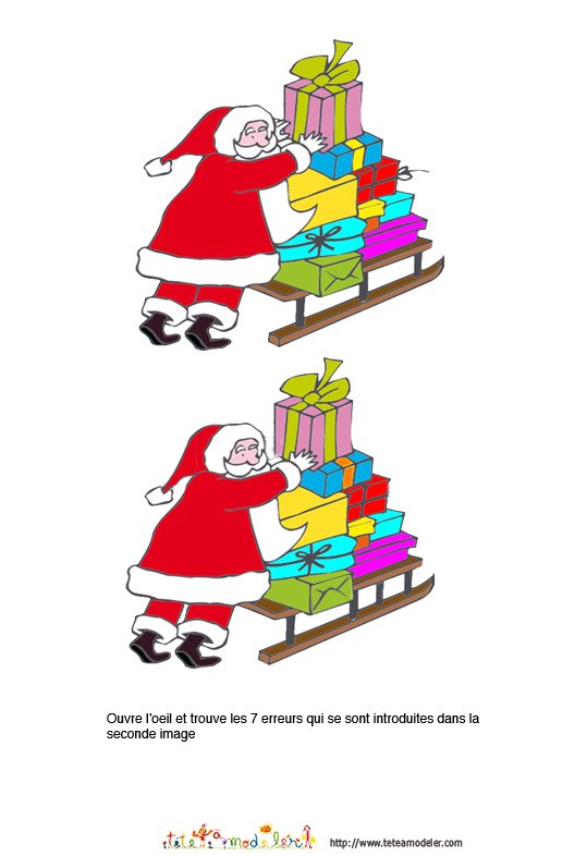 7 erreurs sur le traîneau du Père Noël