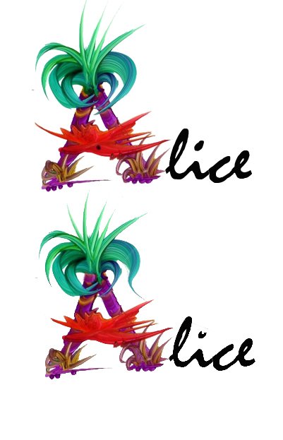 lettre A d'Alice
