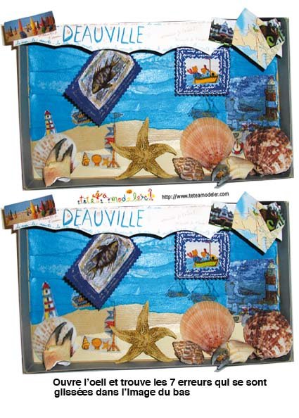 Jeu des 7 erreurs: tableau mer et plage
