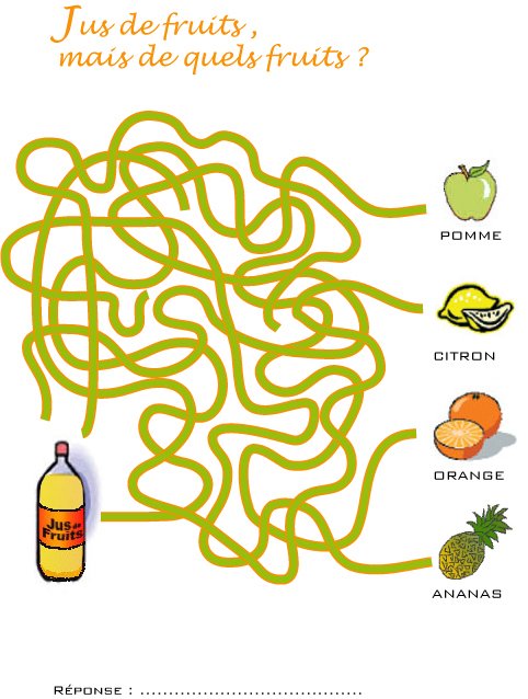 Jeu de fils mêlés : jus de fruits