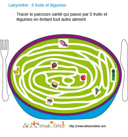 Imprimer le jeu 5 fruits et légumes