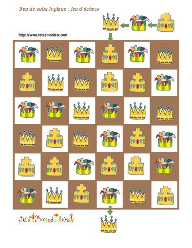 jeu de suite logique : roi fou dame 