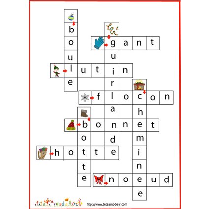 Solution jeu de mots fléchés d'hiver et de Noël