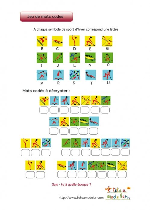 Jeu de mots codés : logos des sports des JO d'hiver 4