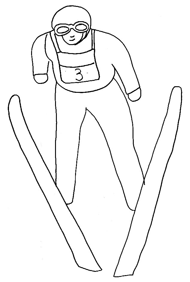 Coloriages saut &agrave; ski
