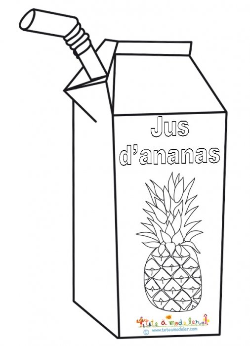 Coloriage jus d'ananas