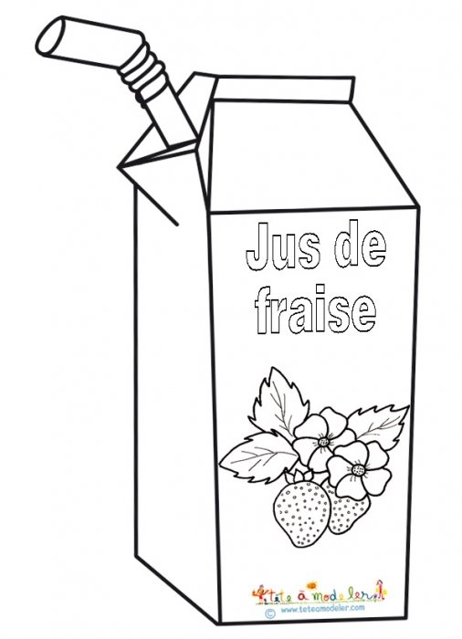 Coloriage jus de fraise