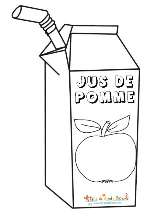 Coloriage jus de pomme