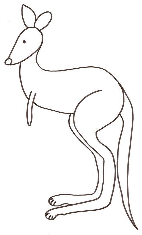 Imprimer le dessin d'un kangourou seul &agrave; colorier
