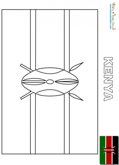 Coloriage du drapeau du Kenya