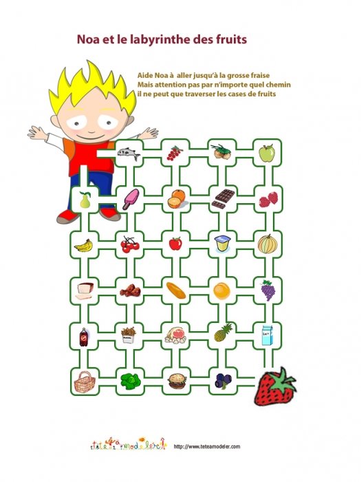 Labyrinthe : Noa et les fruits