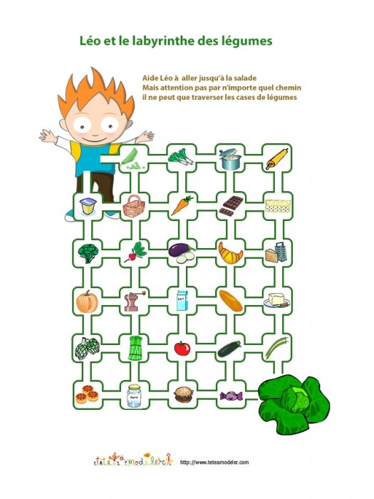 Labyrinthe : Léo et les légumes