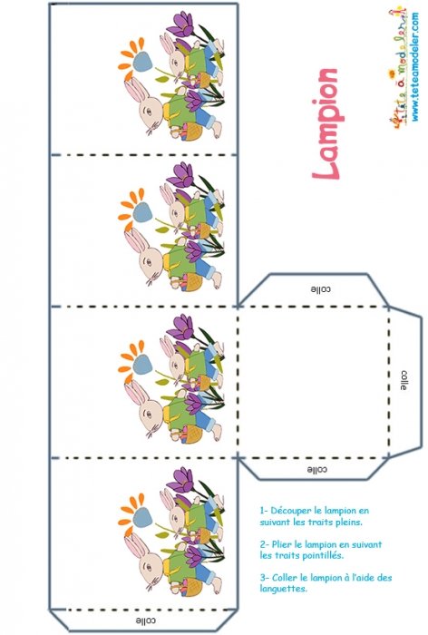 Lampion des deux lapins de pâques