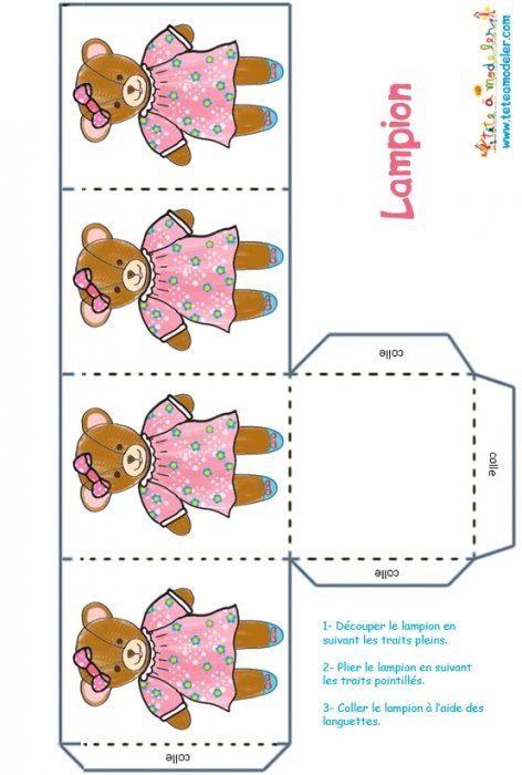 Lampion petite ours fille