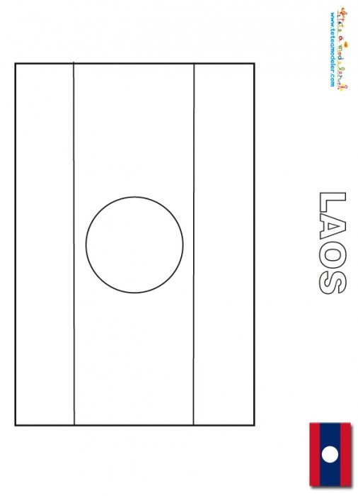 Coloriage du drapeau du Laos