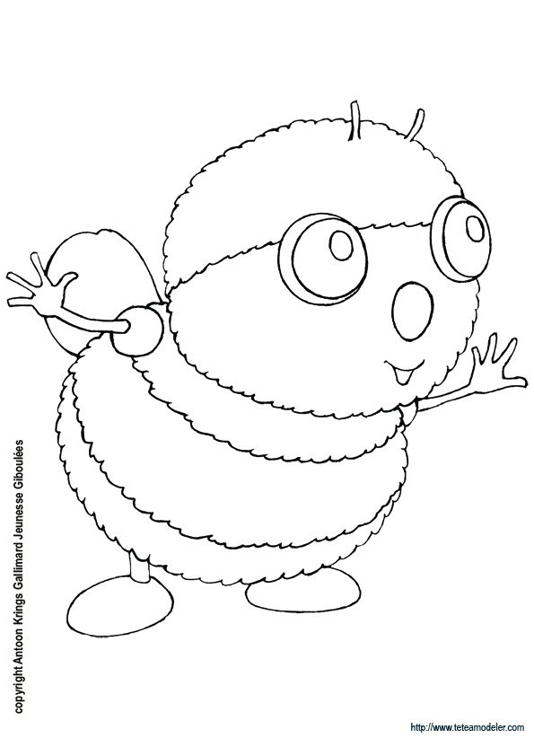 Coloriage de L&eacute;on le Bourdon, le gourmand
