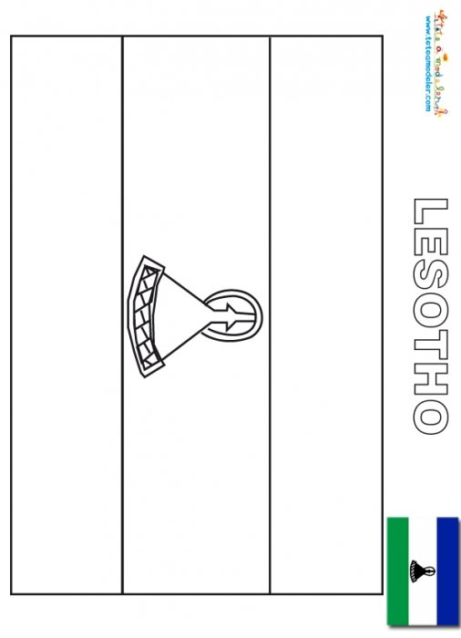 Coloriage du drapeau du Lesotho
