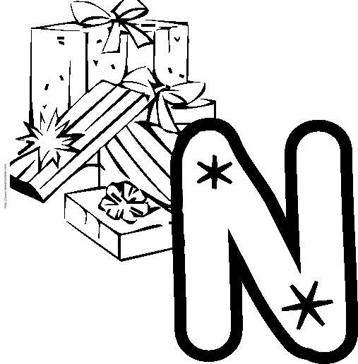 Coloriage Alphabet : lettre "N" 
