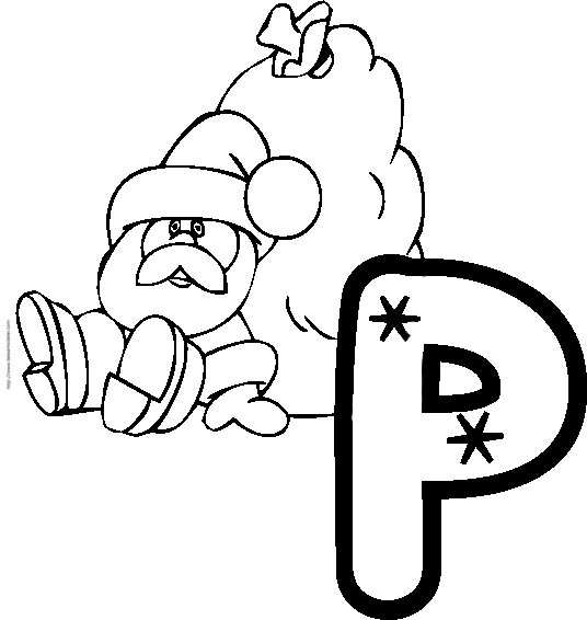 Coloriage Alphabet : lettre "P" 
