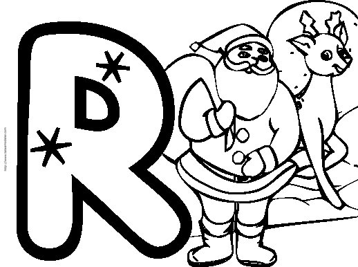 Coloriage Alphabet : lettre "R" 
