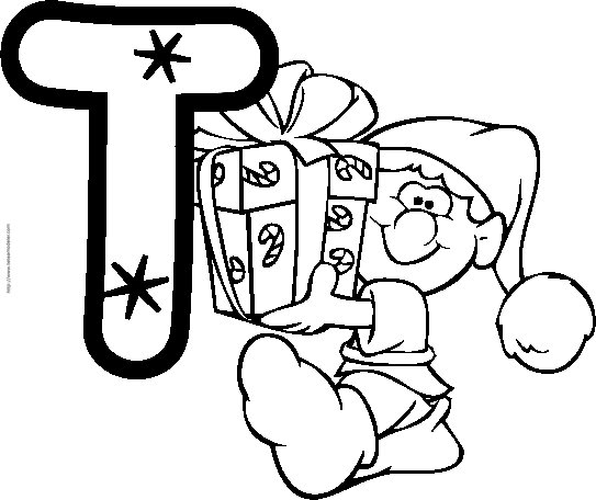 Coloriage Alphabet : lettre "T" 

