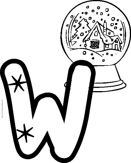 Coloriage Alphabet : lettre "W" 
