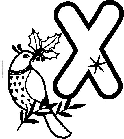 Coloriage Alphabet : lettre "X" 
